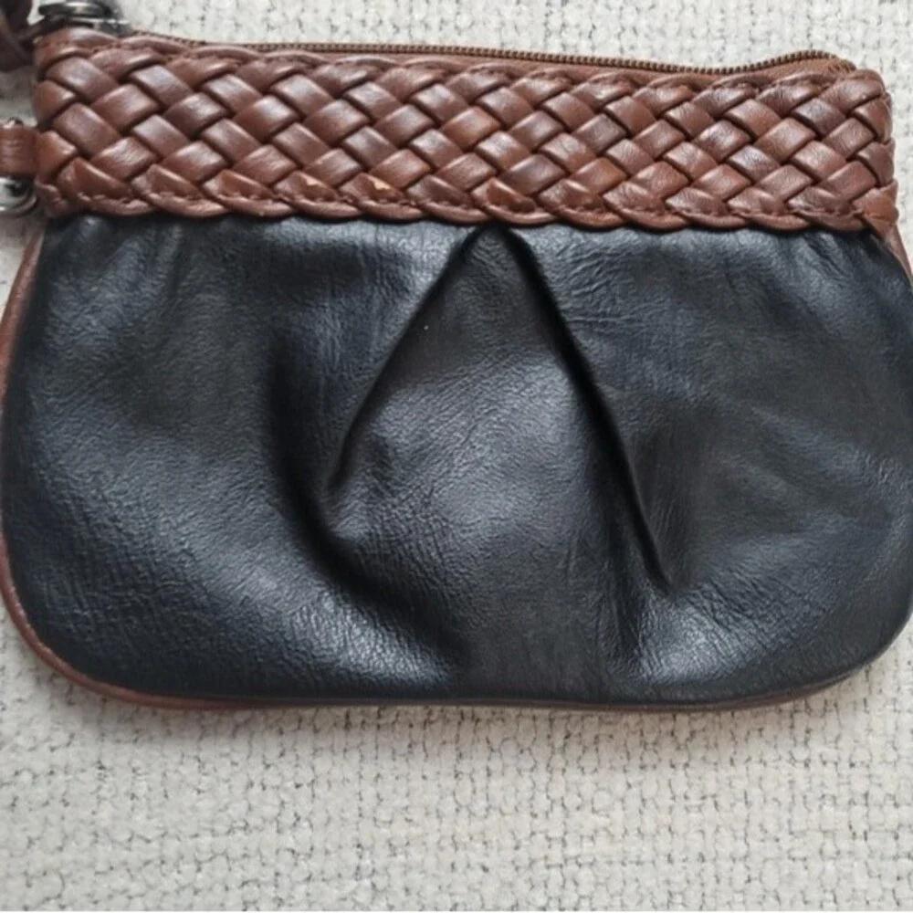 NY&C Wristlet Wallet Brown and  black faux leather - NWT